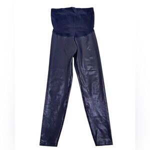 Beyond the Bump metallic charcoal gray bellyband leggings USA made size small